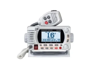 STANDARD HORIZON EXPLORER WHITE 25W Fixed Mount VHF/GPS radio RAM MIC Compatible with Dot Matrix LCD | GX1800GW